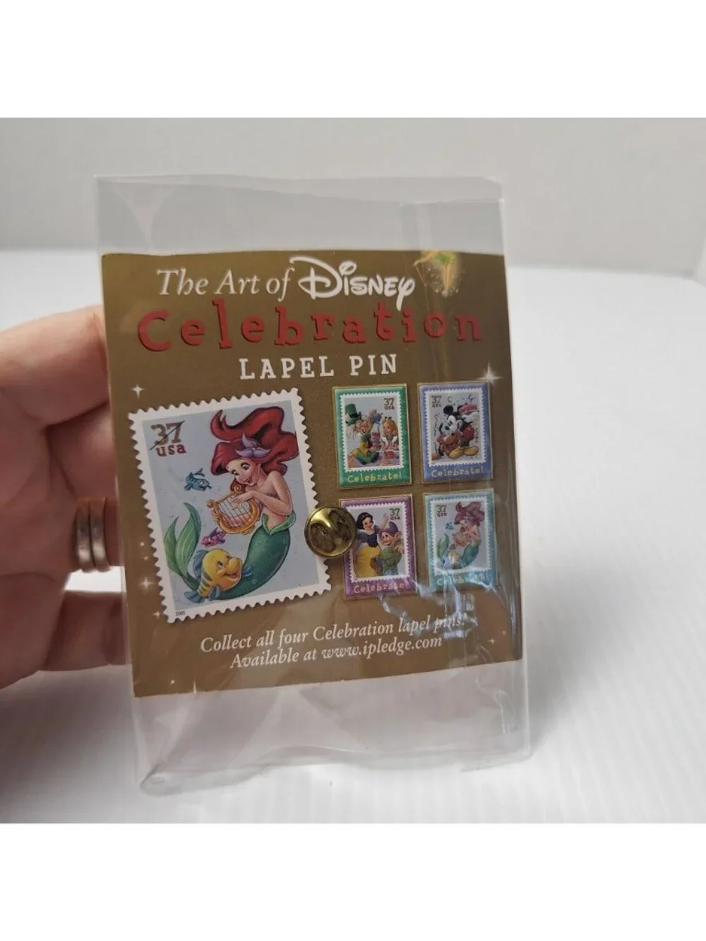 VINTAGE 2005 THE ART OF DISNEY CELEBRATION USPS LAPEL PIN ARIEL & FLOUNDER NWOT
